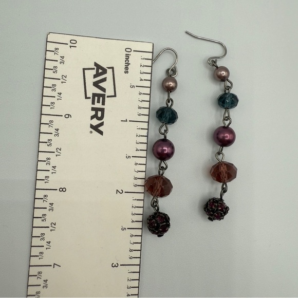 Vintage Liz Claiborne Elegant Sparkly Purple Beaded Necklace and Earring Set - Picture 3 of 9